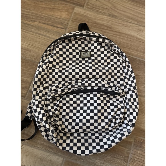 Vintage Rare Vans backpack Black/white Checkered‎